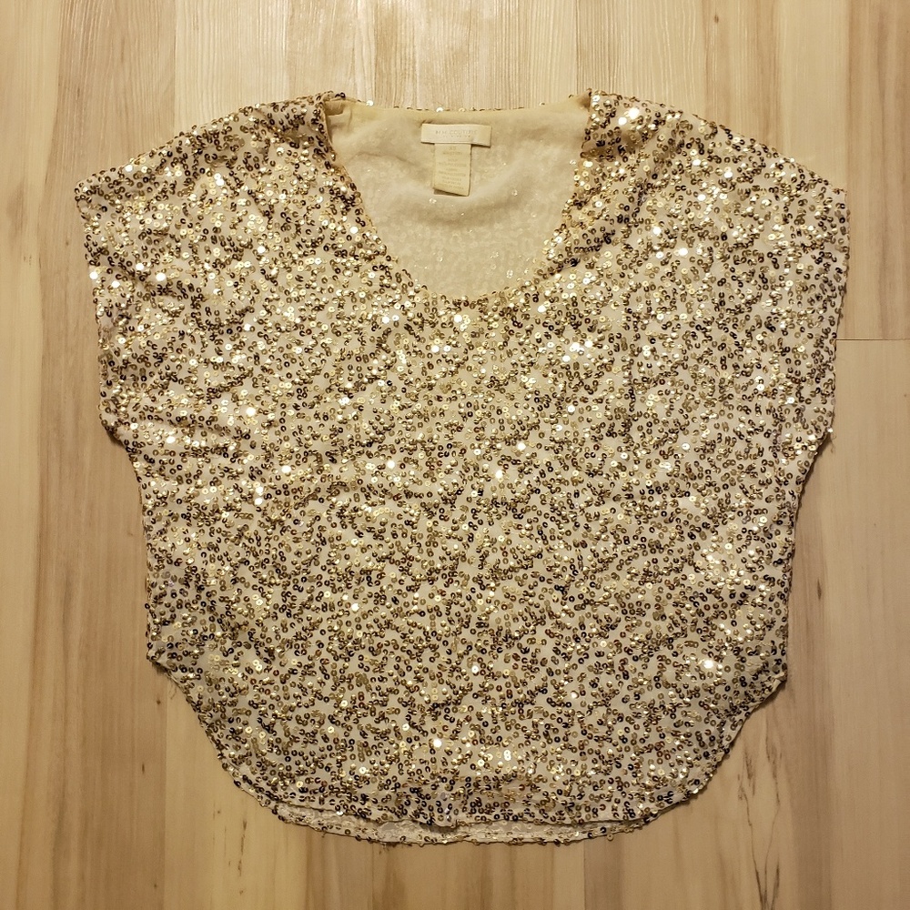 Gold sequin short sleeved top